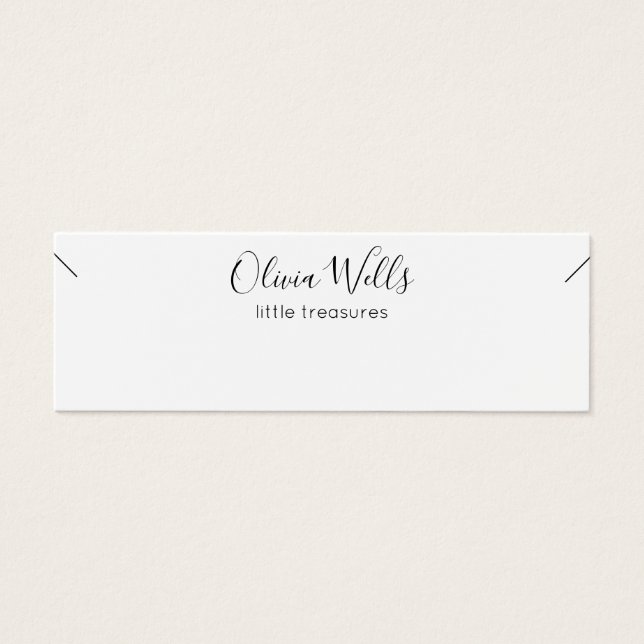 Small Necklace Signature Script  Display Card (Front)