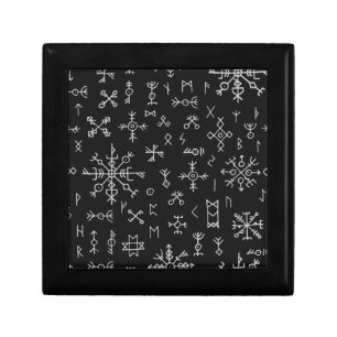 Small Norse Runes Wooden Keepsake Box