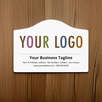 Small Office Door Sign With Logo Acrylic Custom by MISOOK at Zazzle