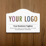 Small Office Door Sign with Logo Acrylic Custom<br><div class="desc">Personalize this office door sign with your own company logo, business slogan, office hours, phone number, website address, or other custom text. You can securely attach it to your office door or wall with the self adhesive backing. Make it the color you want by customizing the background color. This small...</div>