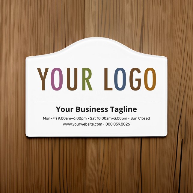 Small Office Door Sign with Logo Acrylic Custom (MISOOK Acrylic Door Sign with Logo Small Crest Shaped)
