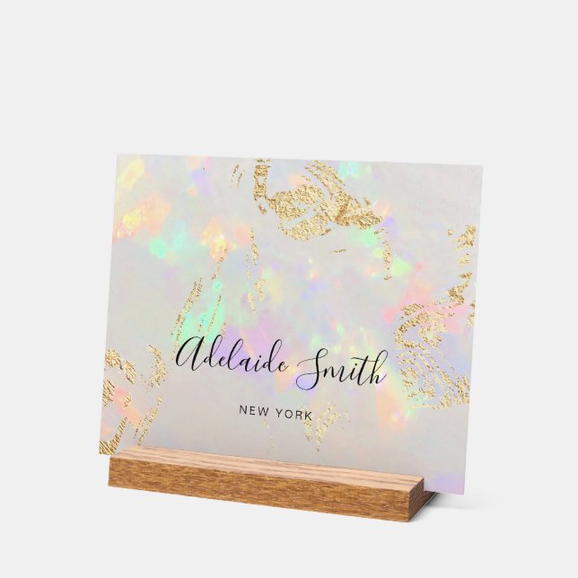 small opal background  acrylic sign (Angle)