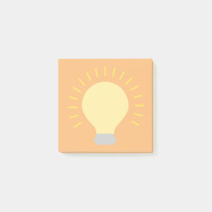 Small Orange Yellow Light Bulb Art 3x3 Sticky Mini Post-it Notes