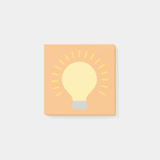 Small Orange Yellow Light Bulb Art 3x3 Sticky Mini Post-it Notes