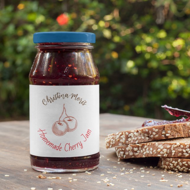 Small Organic Business Cherry Jam Label (Creator Uploaded)