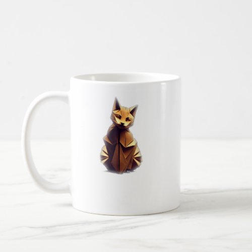 Small Origami Cat Out Of Origami Chiaroscuro  Coffee Mug