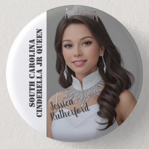 Small Pageant Button Pin _ Dark Text