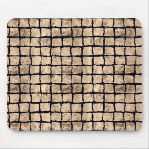 Small painted squares in rose gold and black mouse pad