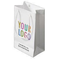 Small Paper Gift Bag Custom Logo Personalize White