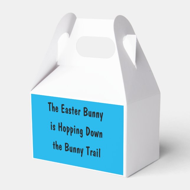 Small paper tote for Easter parties blue & yellow. Favor Boxes (Back Side)