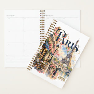 Small Paris hardcover planner with Eiffel Tower