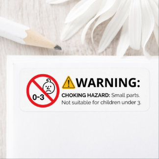 Small Parts Warning Stickers - Choking Hazard 0-3