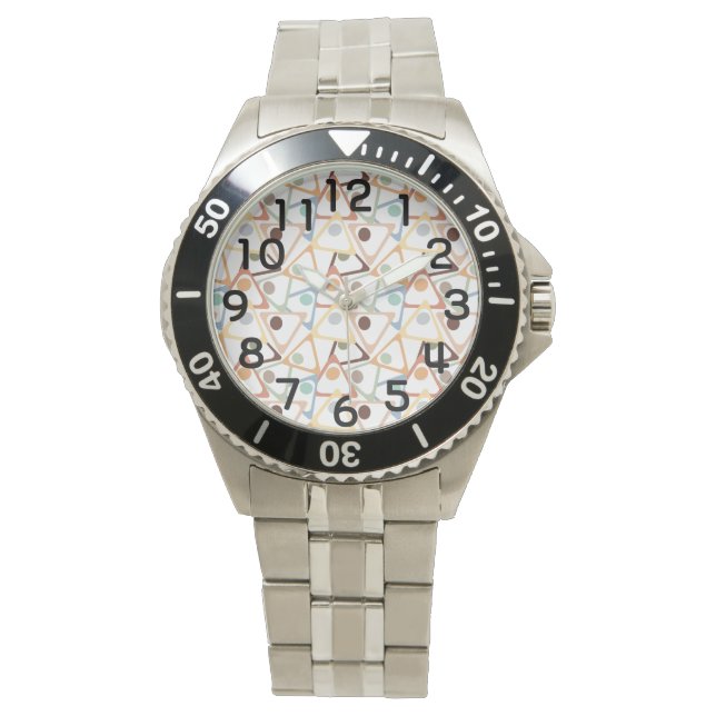 Small Pastel Triangles  Watch (Front)