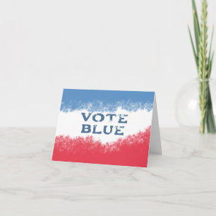 Small Patriotic Vote Blue Political Letterpress Thank You Card