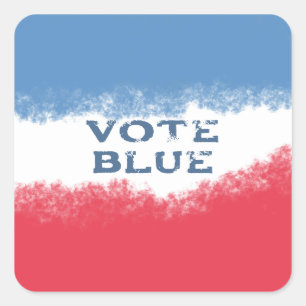 Small Patriotic Vote Blue Political Square Sticker