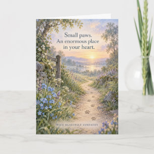 Small Paws Woodland Path Pet Loss Sympathy Card