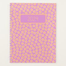 Small Peach Flowers on Pink