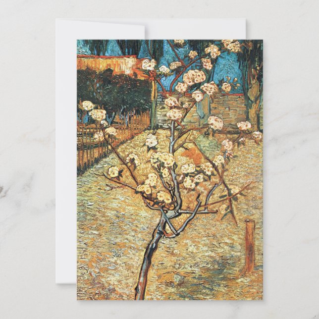 Small Pear Tree in Bloom by Vincent van Gogh Invitation (Front)