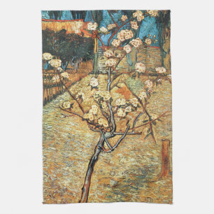 Small Pear Tree in Bloom by Vincent van Gogh Kitchen Towel