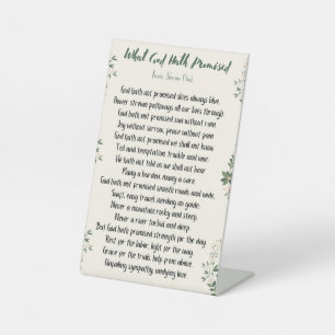 Small Pedestal Art What God Hath Promised Pedestal Sign