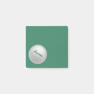 Small Personalized Golf Ball Post It Notes Gift