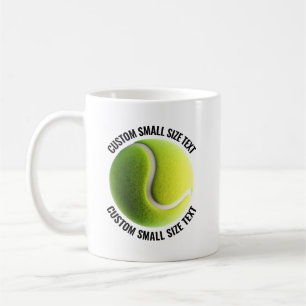Small Personalized Text Tennis Ball  11 oz. Custom Coffee Mug