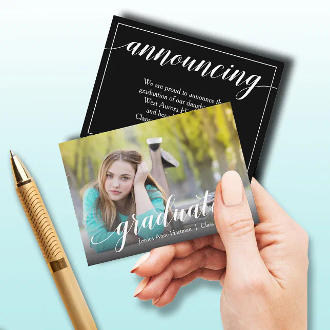 SMALL Photo Graduation Announcements | Zazzle