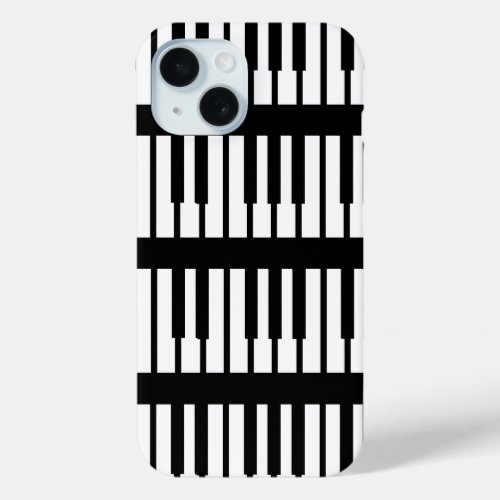 Small Piano Keys Classic Keyboard Pattern iPhone 15 Case