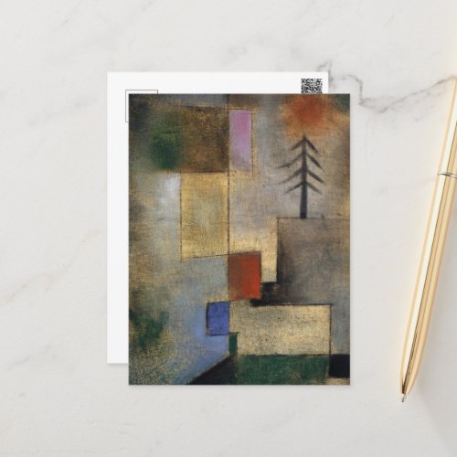 Small Picture of Fir Trees by Paul Klee Holiday Postcard