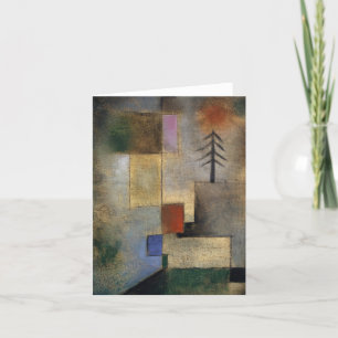 Small Picture of Fir Trees by Paul Klee Letterpress Thank You Card