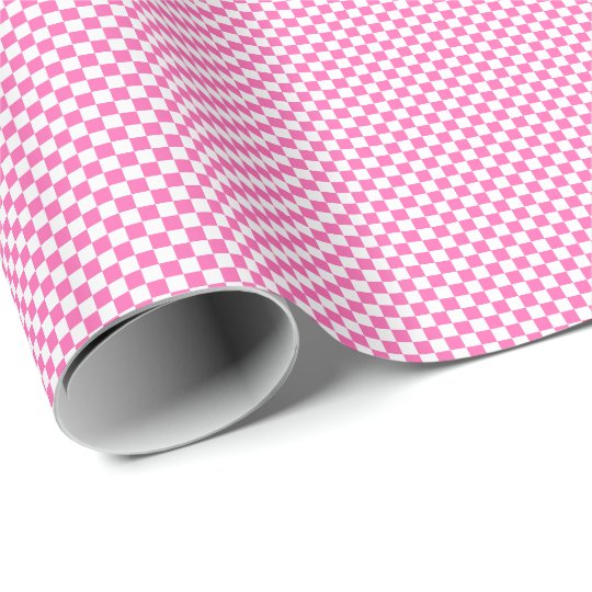 pink and white checkered wrapping paper