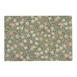 Small pink and white flower wallpaper design placemat