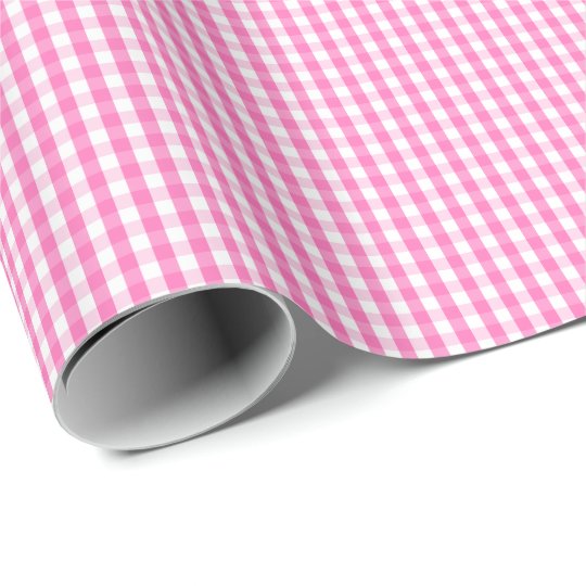 pink and white gingham wrapping paper
