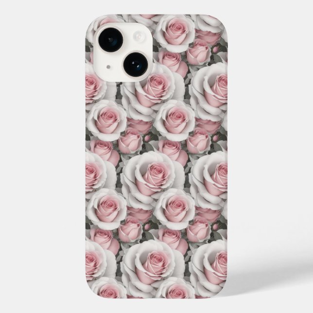 Small Pink and White Roses Phone Case (Back)