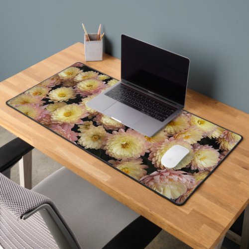 Small Pink Chrysanthemums Floral Desk Mat