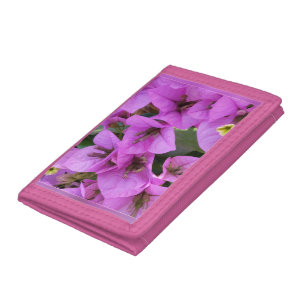 small pink flowers tri-fold wallet