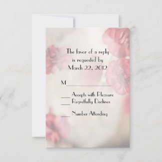 Small Pink Flowers Wedding RSVP Card