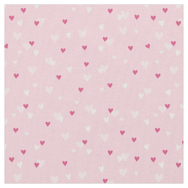 Small Pink Hearts Love Valentine's Day Fabric (Close Up)