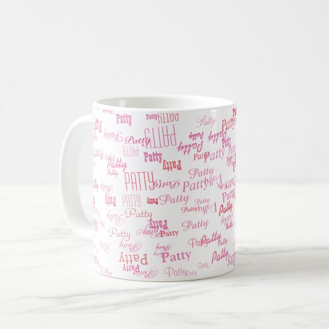 small pink names typography mug for her (Front Left)