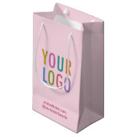 Small Pink Paper Gift Bag Custom Logo Personalized