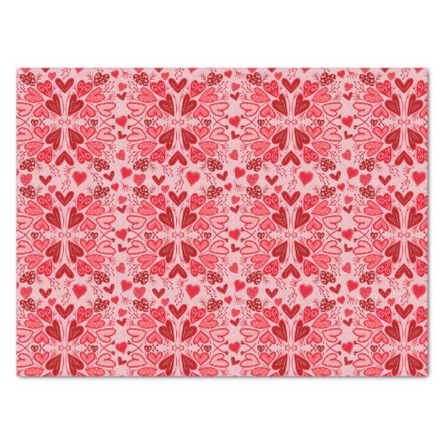 Small Pink Red Hearts Valentine Crafts Tissue Paper