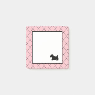 Small Pink Scottish Terrier Post It Notes