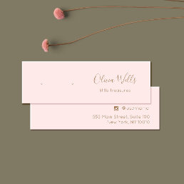 Small Pink Script Stud Earring  Display Card