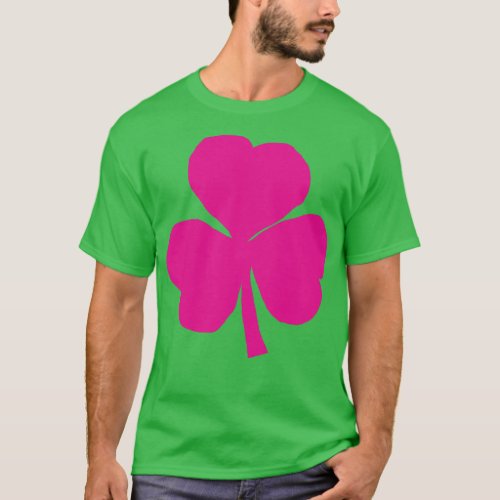 Small Pink Shamrock for St Patricks Day T_Shirt