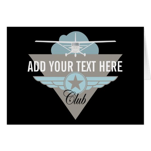 Small Plane Club Your Text Here (Front Horizontal)