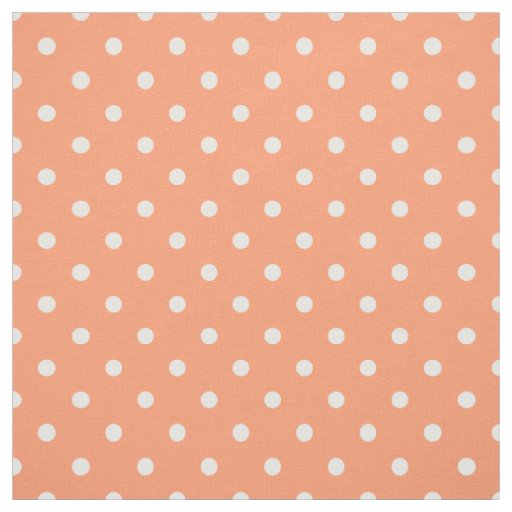 Small Polka Dot Coral Peach Fabric