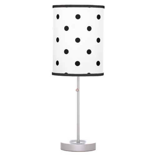 Small Polka Dots Pattern Black  White Table Lamp