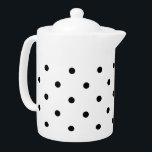 Small Polka Dots Pattern: Black & White Teapot<br><div class="desc">Small Polka Dots Pattern: Black & White</div>