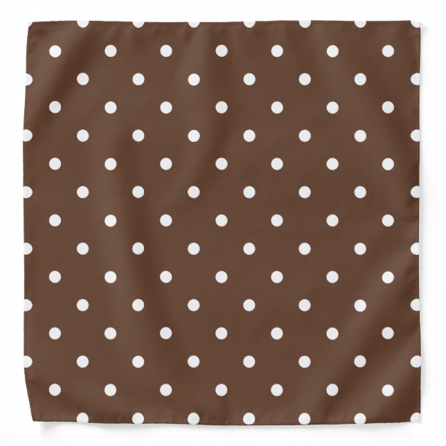 Small Polka Dots Pattern: Brown Bandana (Front)