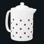 Small Polka Dots Pattern: Burgundy Teapot<br><div class="desc">Small Polka Dots Pattern: Burgundy</div>